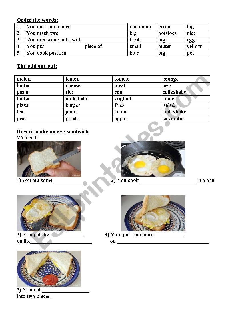 Food worksheet