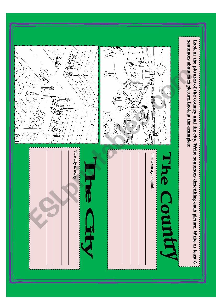 Compare the farm and the city worksheet