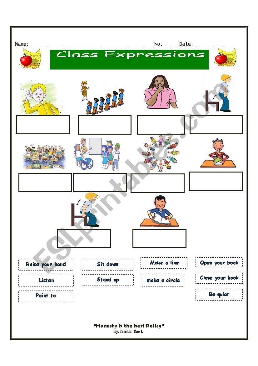 Classroom Language  worksheet