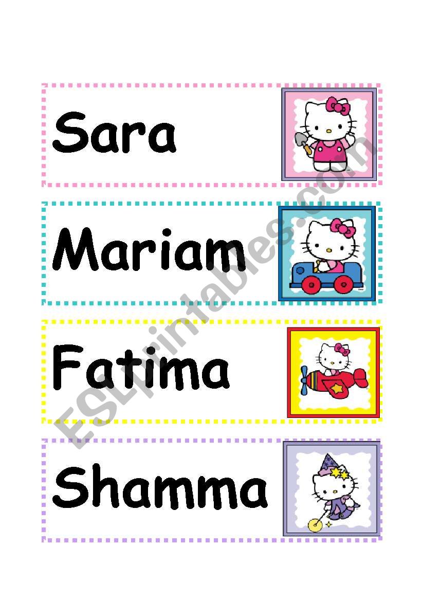 Name Plates worksheet