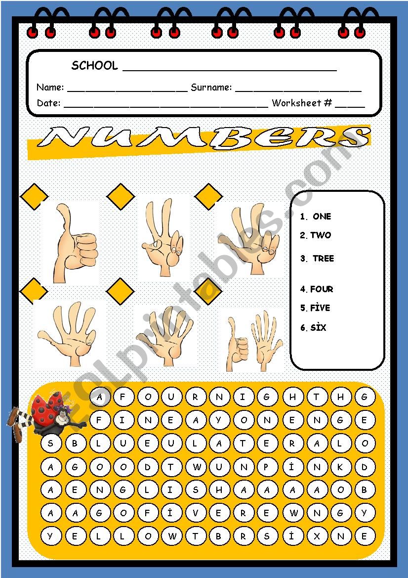 NUMBERS worksheet