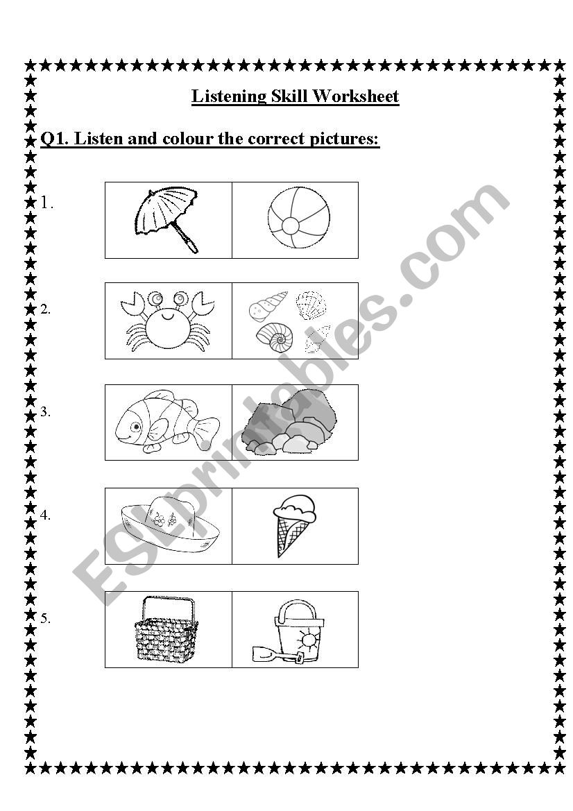 Listening Skills Worksheet worksheet