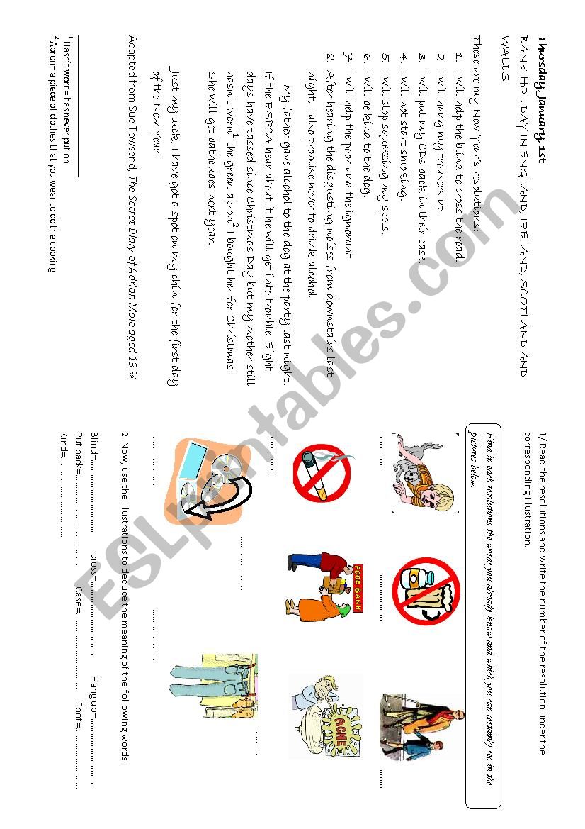 Adrian MoleÂ´s New Year Resolutions