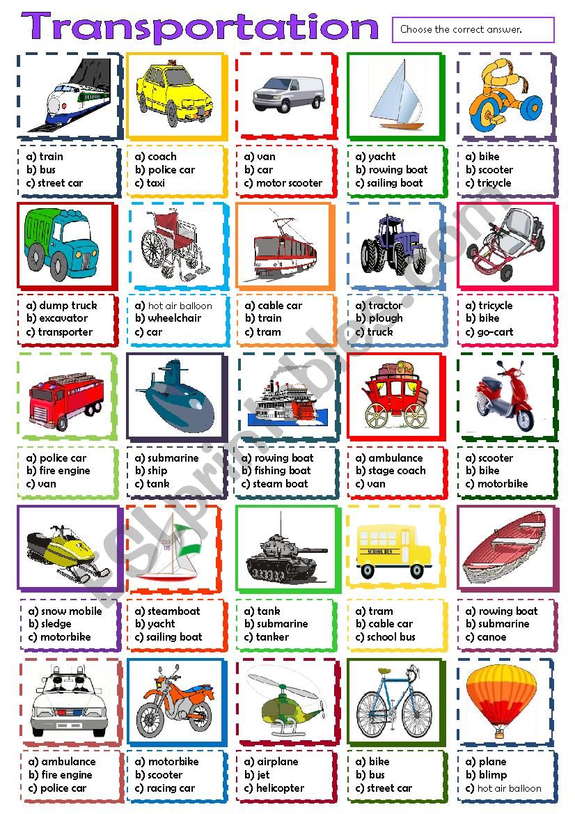 Transportation worksheet