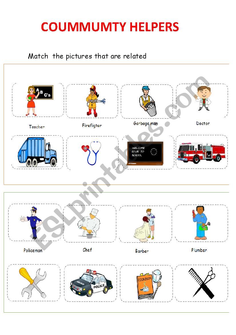 community Helpers worksheet