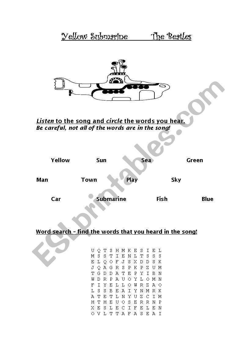 Yellow Submarine - Primary Level Listening Exercise