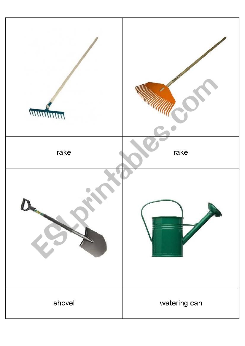 garden tools worksheet