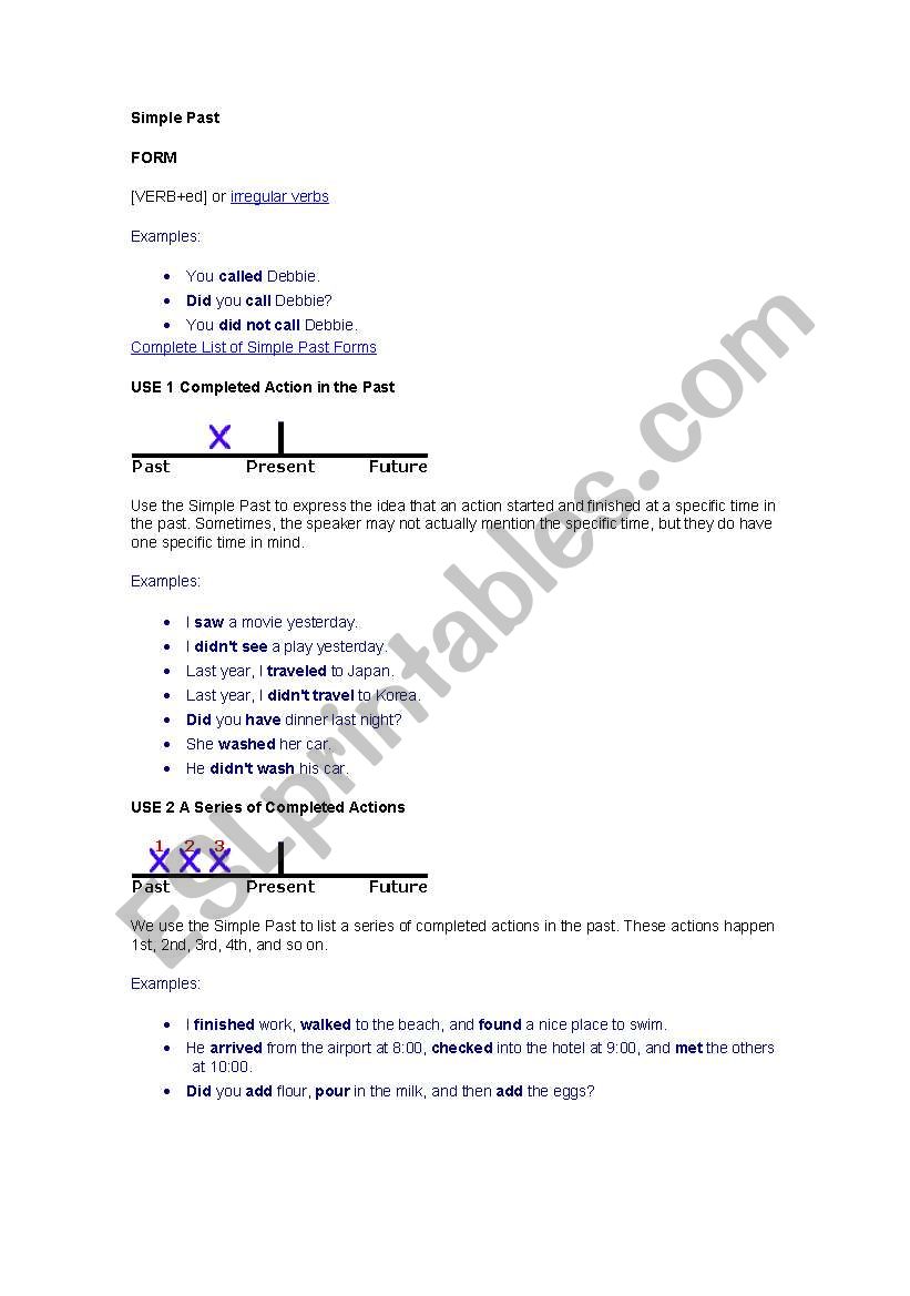 simple past worksheet