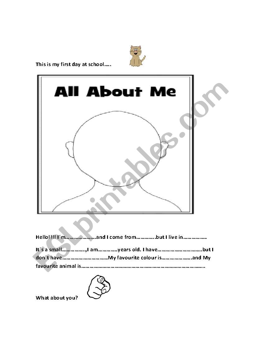 All about me!! worksheet