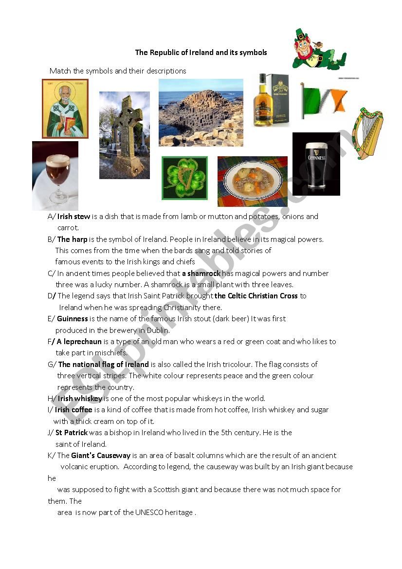 The Republic of Ireland and its symbols