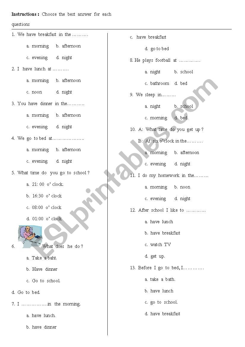 english tets worksheet