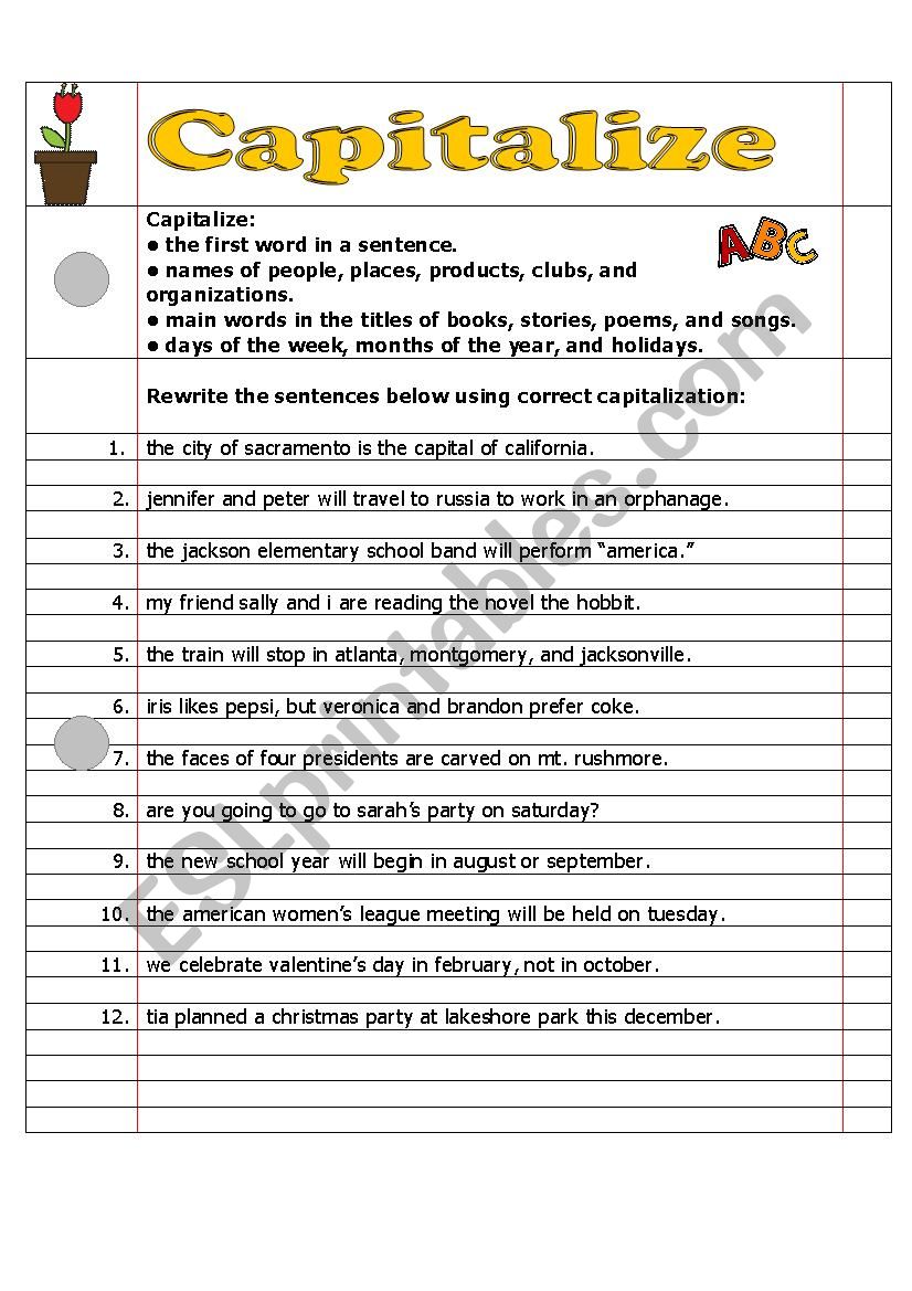 worksheets-for-capitalization