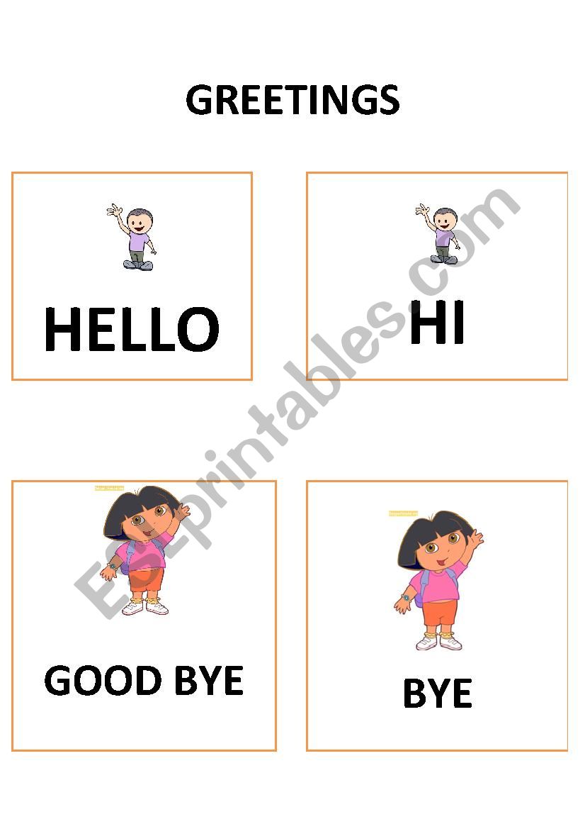 GREETINGS worksheet