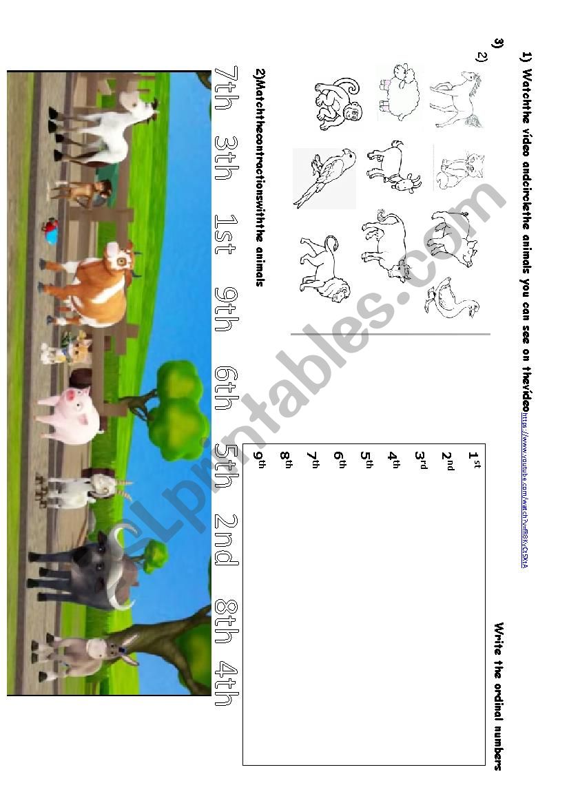 ordinal numbers worksheet