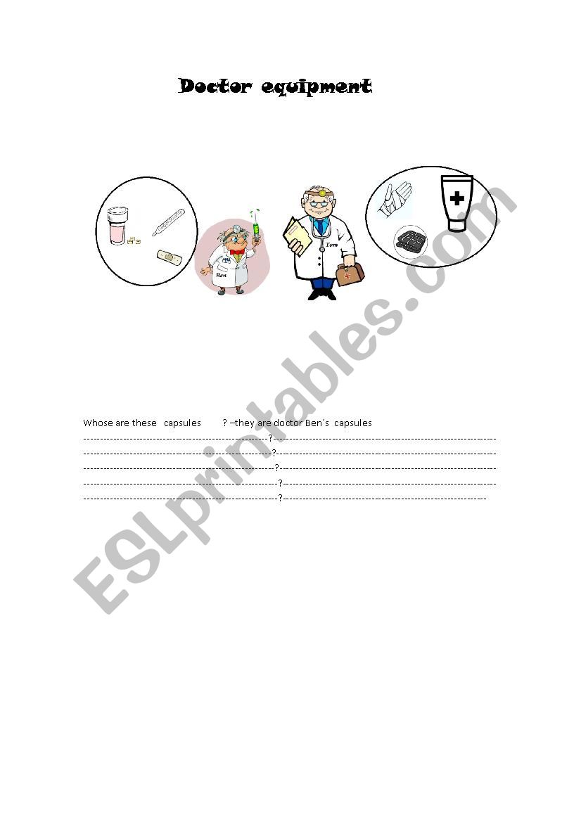 doctor equipment 1 worksheet