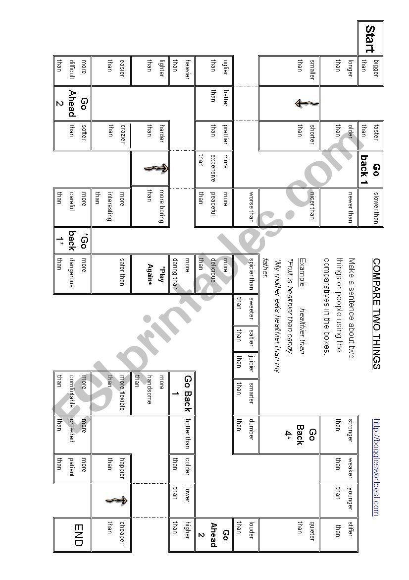 Adjectives Game worksheet