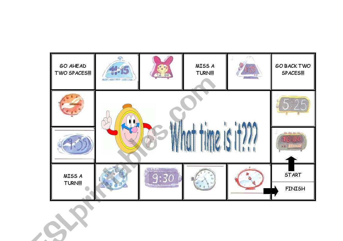 What time is it gameboard!!! worksheet
