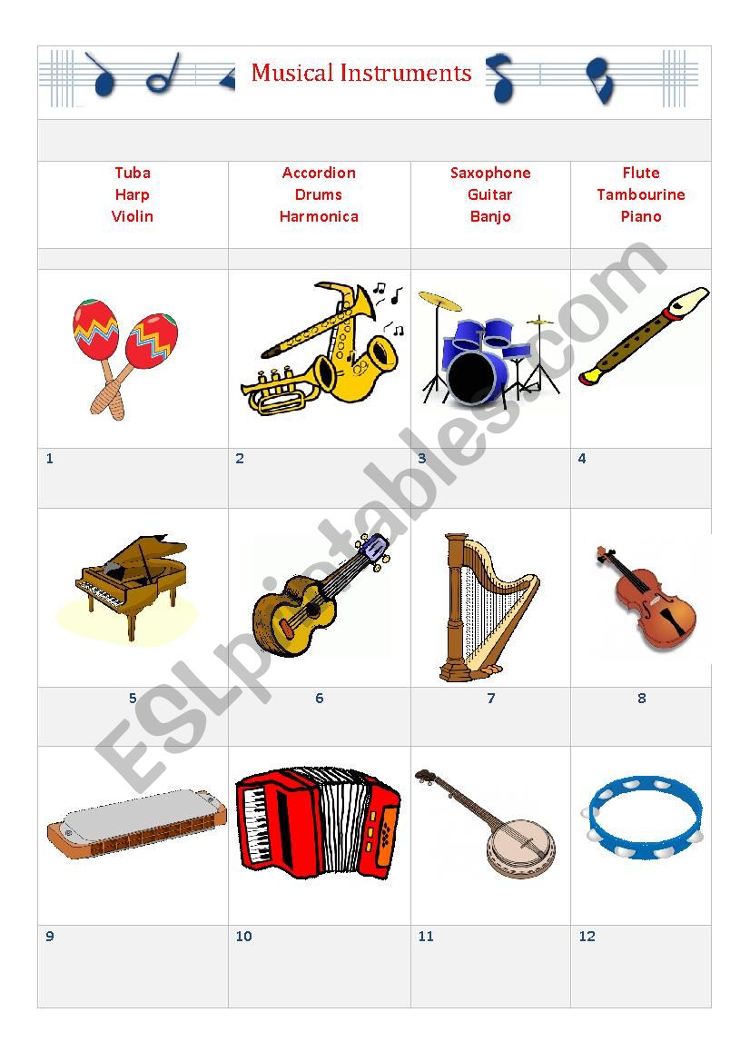 Musical Instruments  worksheet