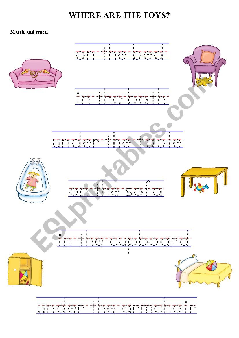 Where are the toys?  worksheet