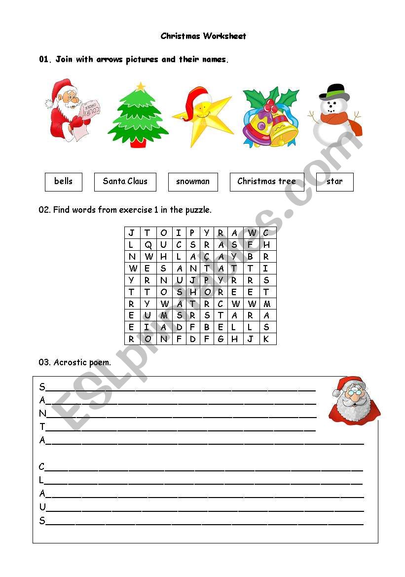 Christmas worksheet