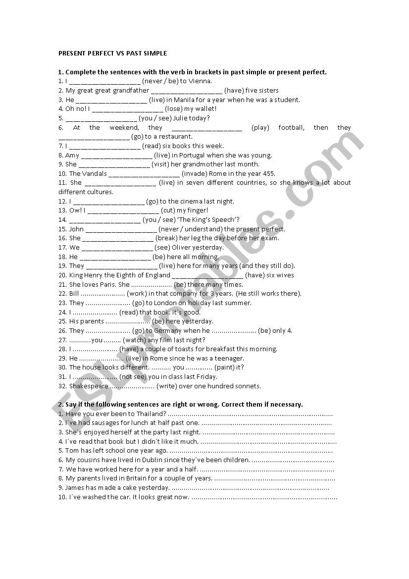 Present perfect vs past simple, been or gone, since or for...