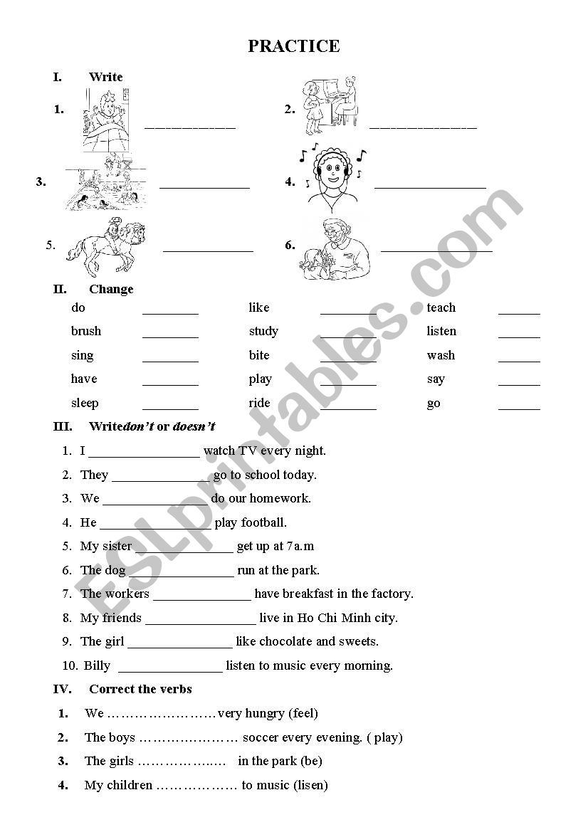 present simple worksheet