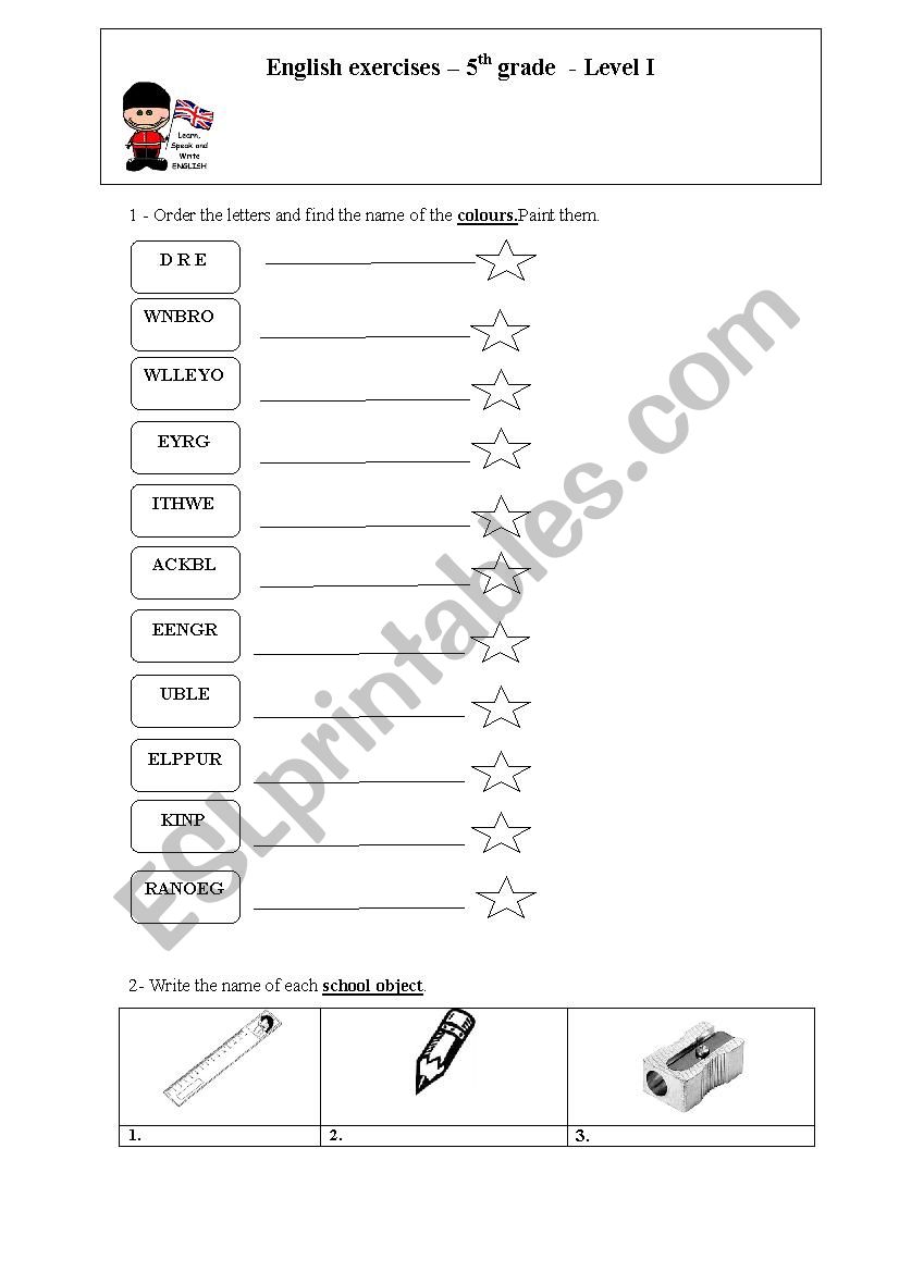 English exercises worksheet