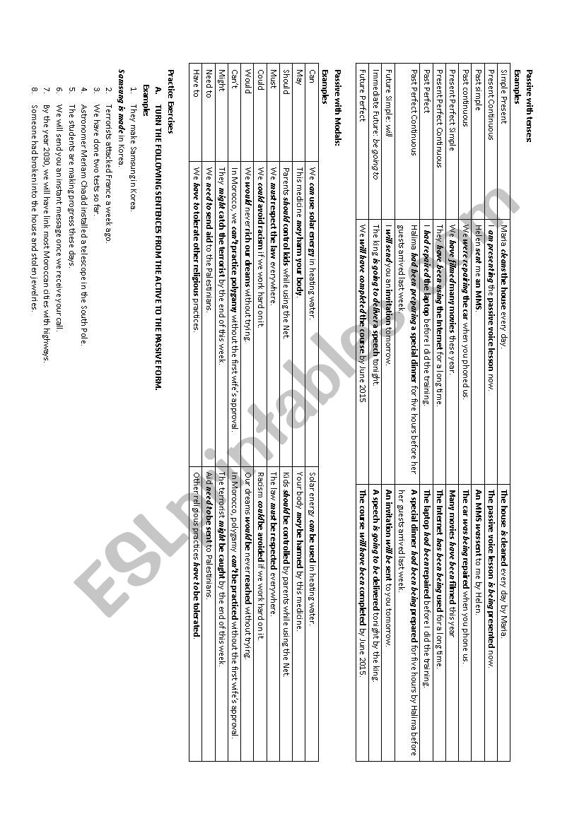 PASSIVE VOICE  worksheet