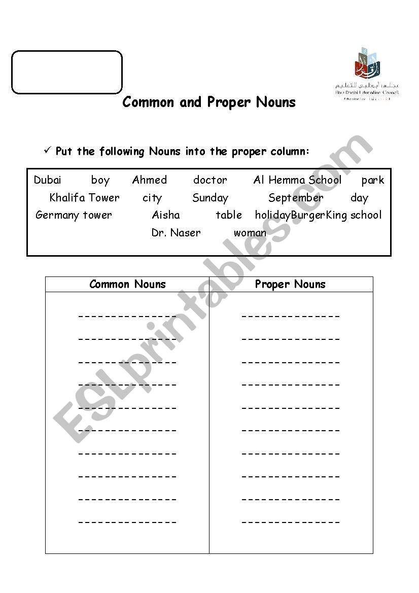 common-and-proper-nouns-esl-worksheet-by-aassy