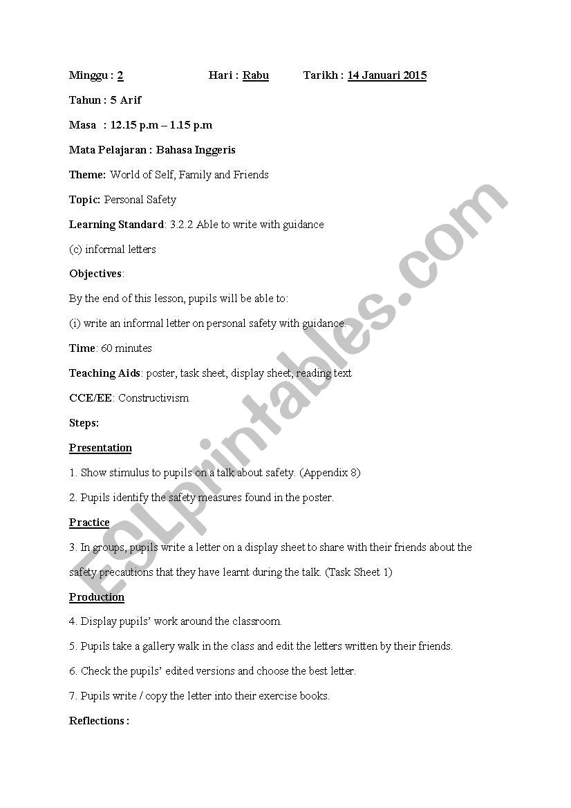 LESSON PLAN worksheet