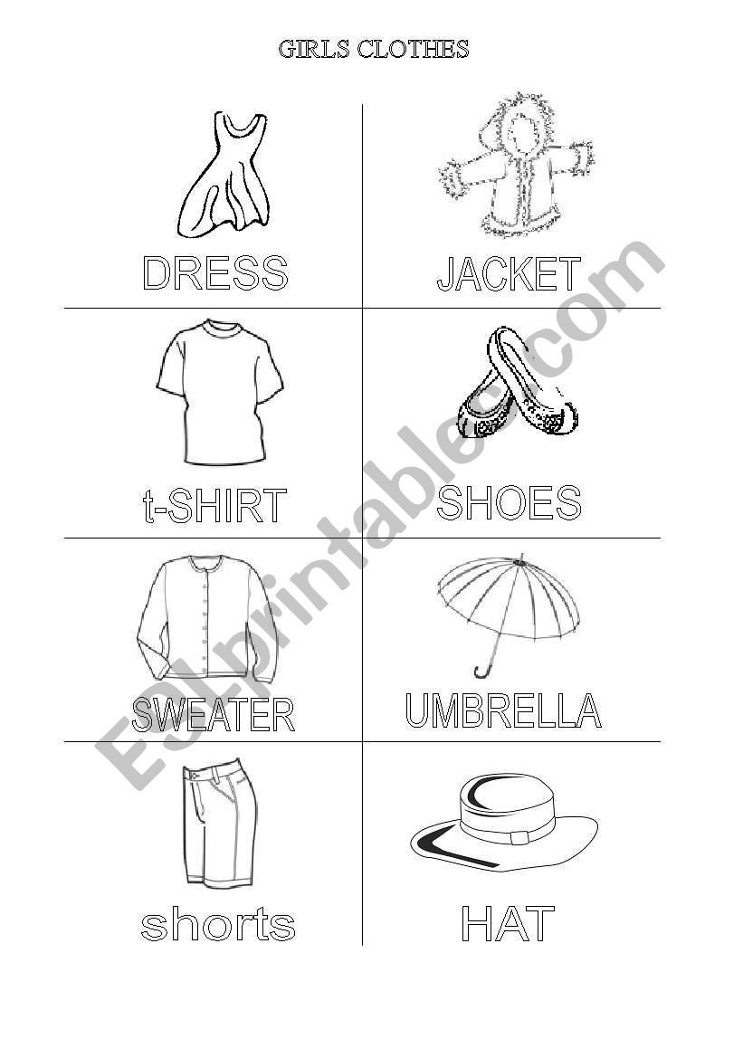 GIRLS CLOTHES worksheet