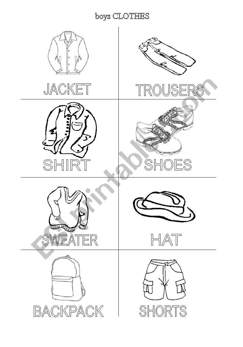 BOYS CLOTHES worksheet