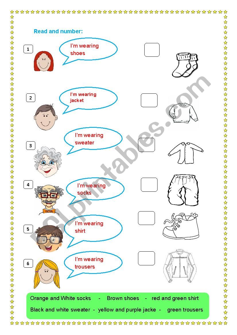 read and match worksheet