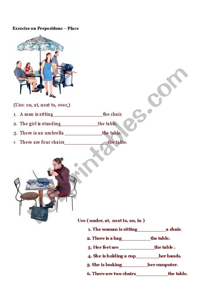 Prepositions worksheet