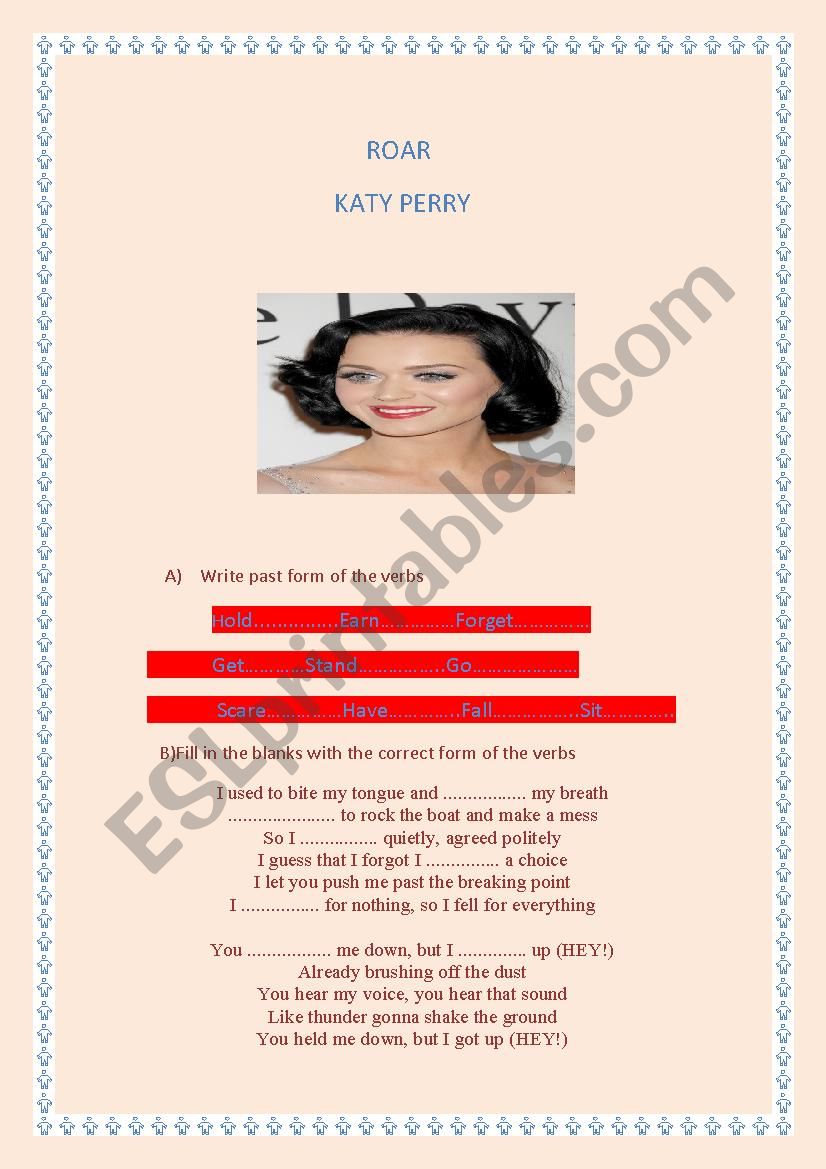Katy Perry   ROAR  worksheet