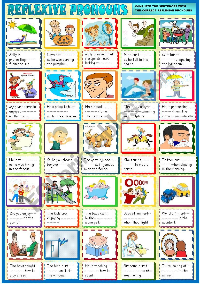 Reflexive pronouns worksheet