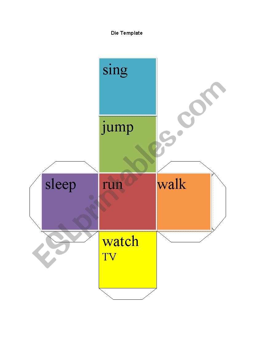 action verb dice for speaking activities