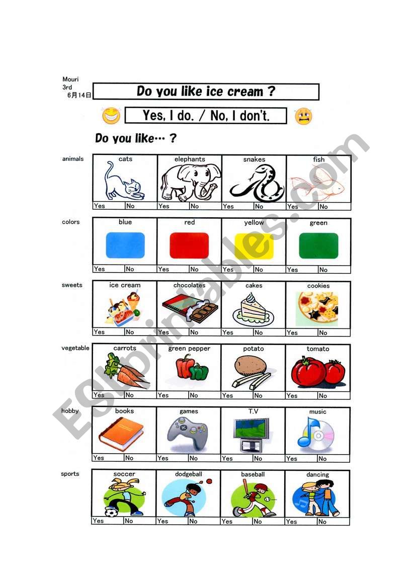 Do you like this? worksheet