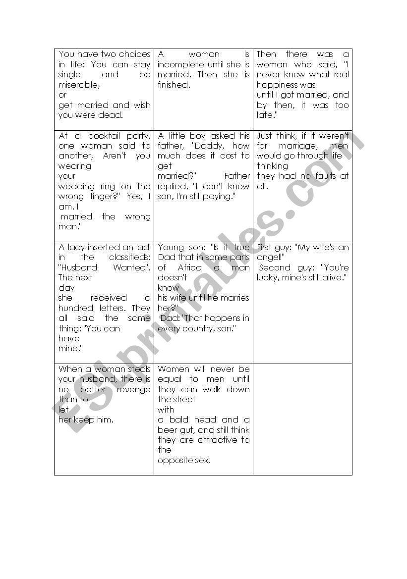 Do you want to get married? worksheet