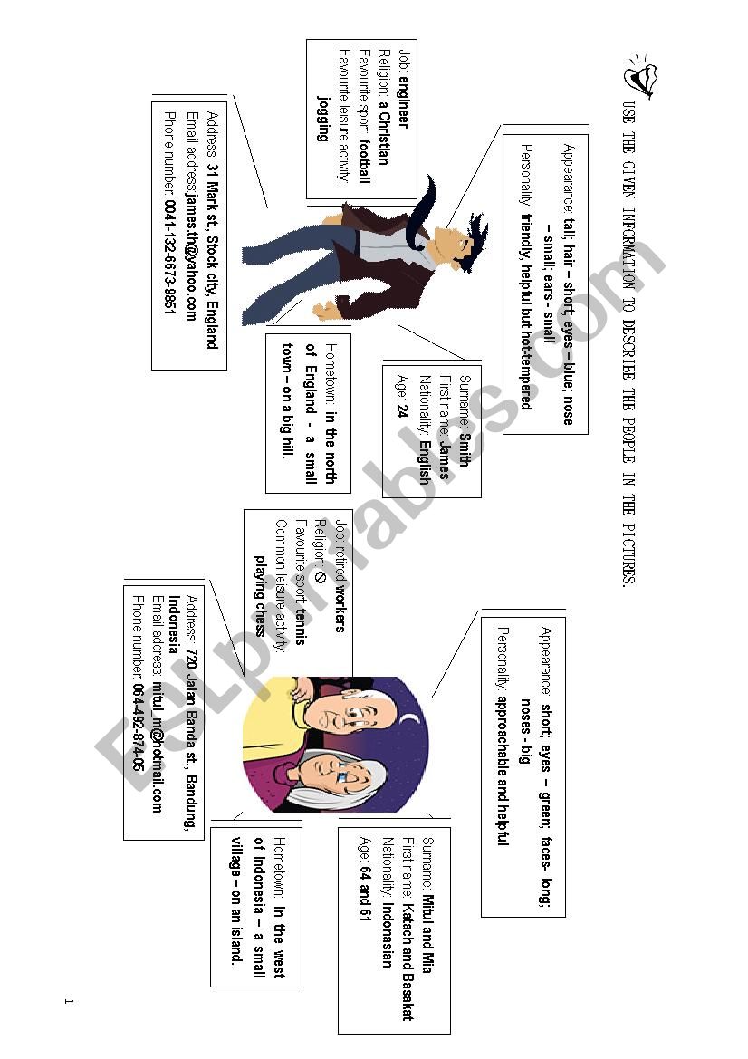 TO BE - Speaking Part 1 worksheet