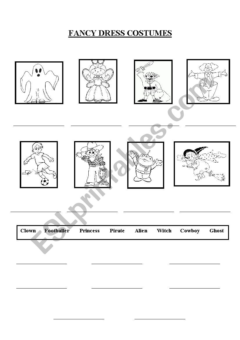 FANCY DRESSES worksheet