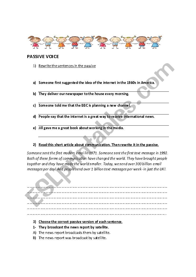 Passive voice Revision worksheet