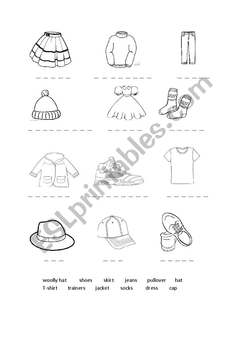 Clothes worksheet