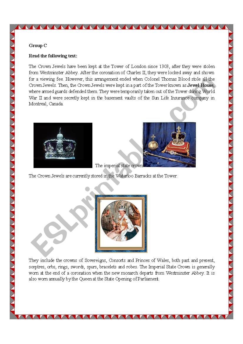 The Tower of  london-Part 3 worksheet