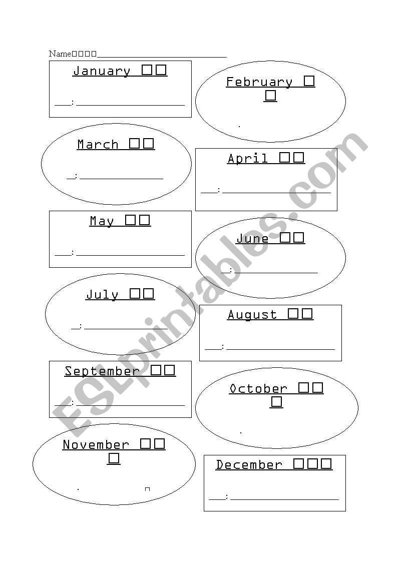 Month worksheet