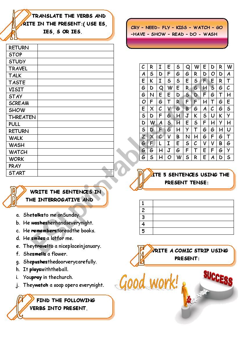 PRESENT TENSE worksheet