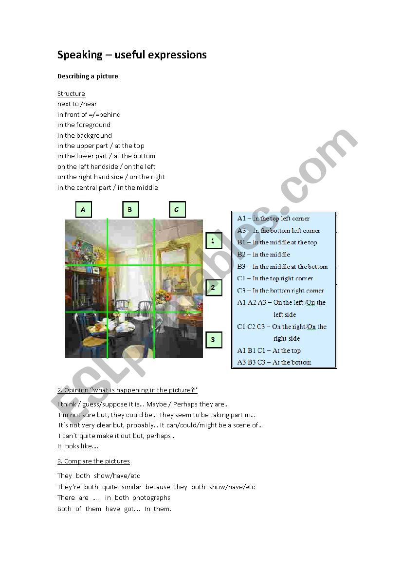 Speaking expressions worksheet