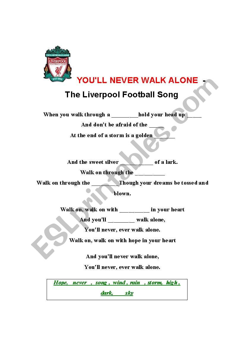 YouÂ´ll never walk alone - The Liverpool Football song