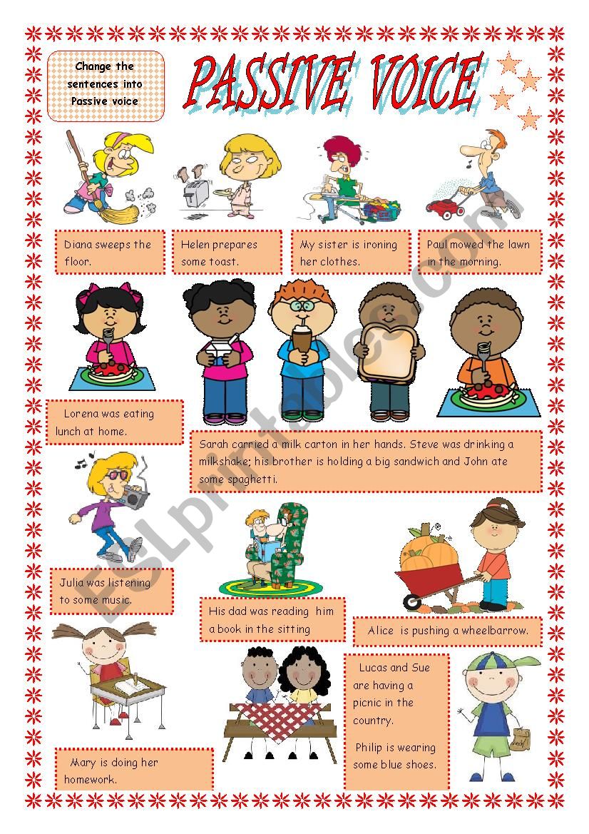 esl worksheets passive voice