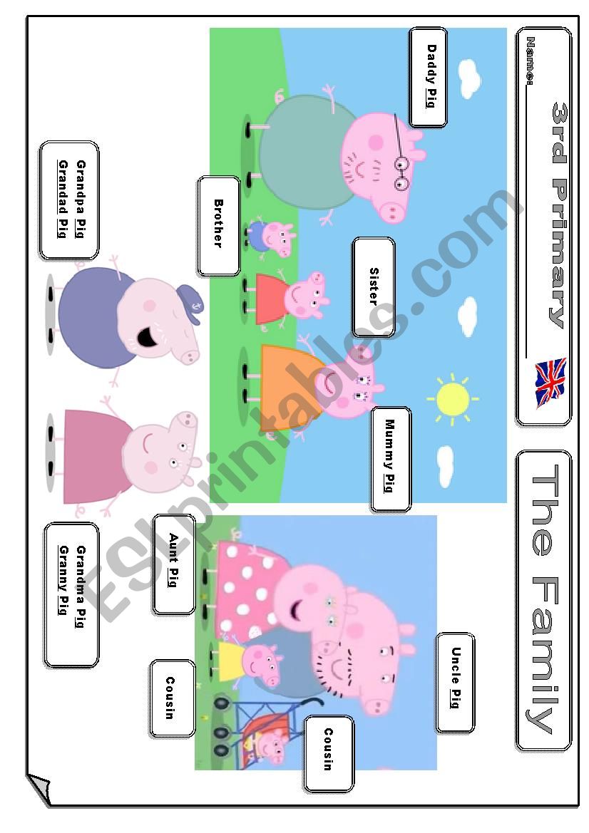 Peppa Pigs family worksheet